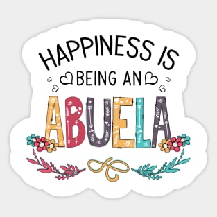 Happiness Is Being An Abuela Wildflowers Valentines Mothers Day Sticker